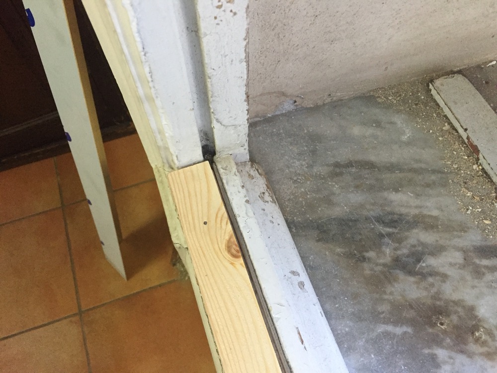 Pose en rénovation, préparation de la pièce d'appui.